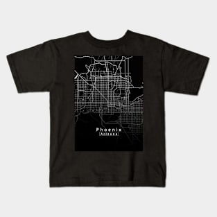 Phoenix Arizona City map dark Kids T-Shirt